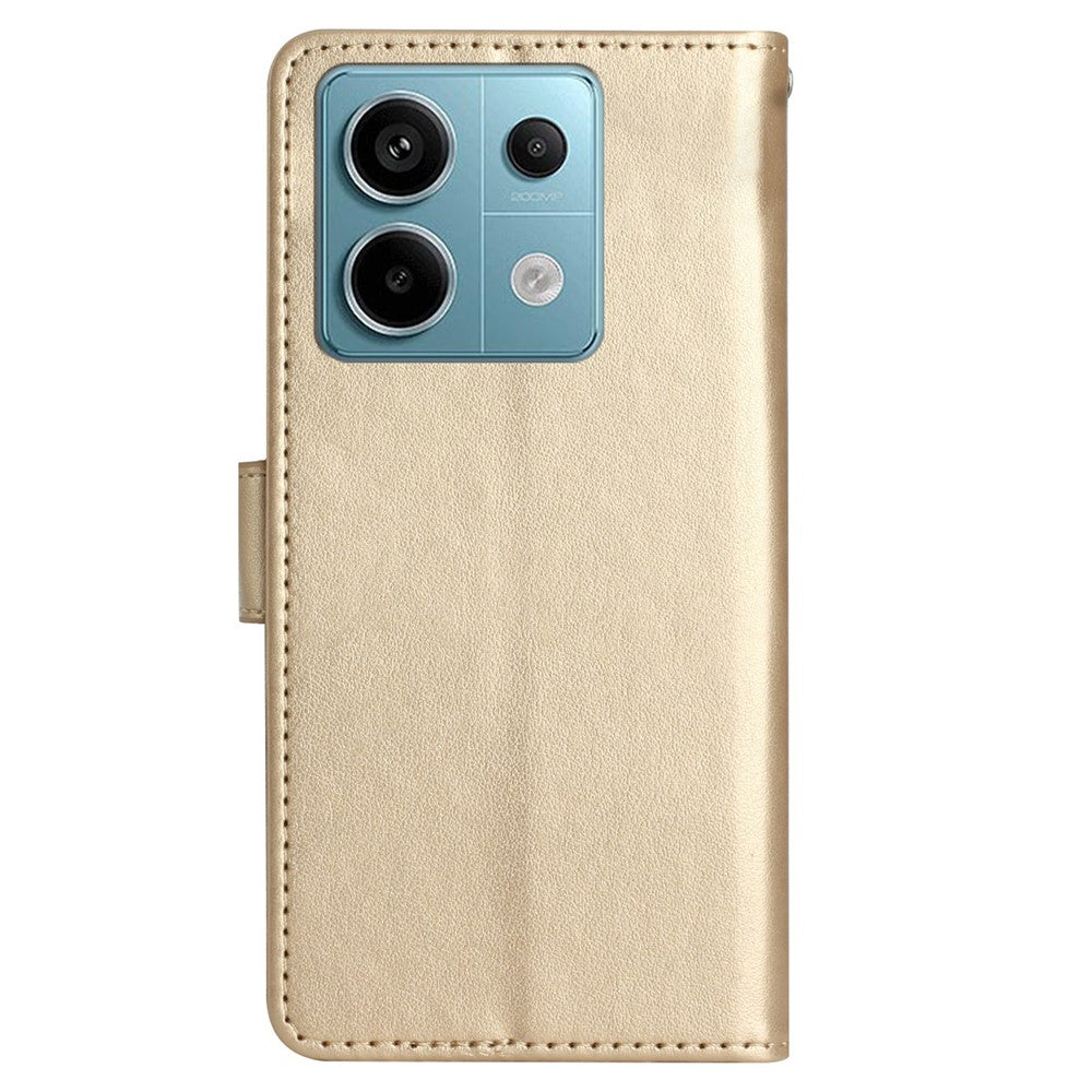 Xiaomi Redmi Note 13 Pro 5G / Poco X6 5G-skal i läder med plånbok och fjärilstryck