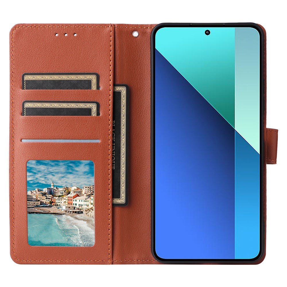 For Xiaomi Redmi Note 13 4G Wallet Case PU Leather Flip Phone Cover with Stand