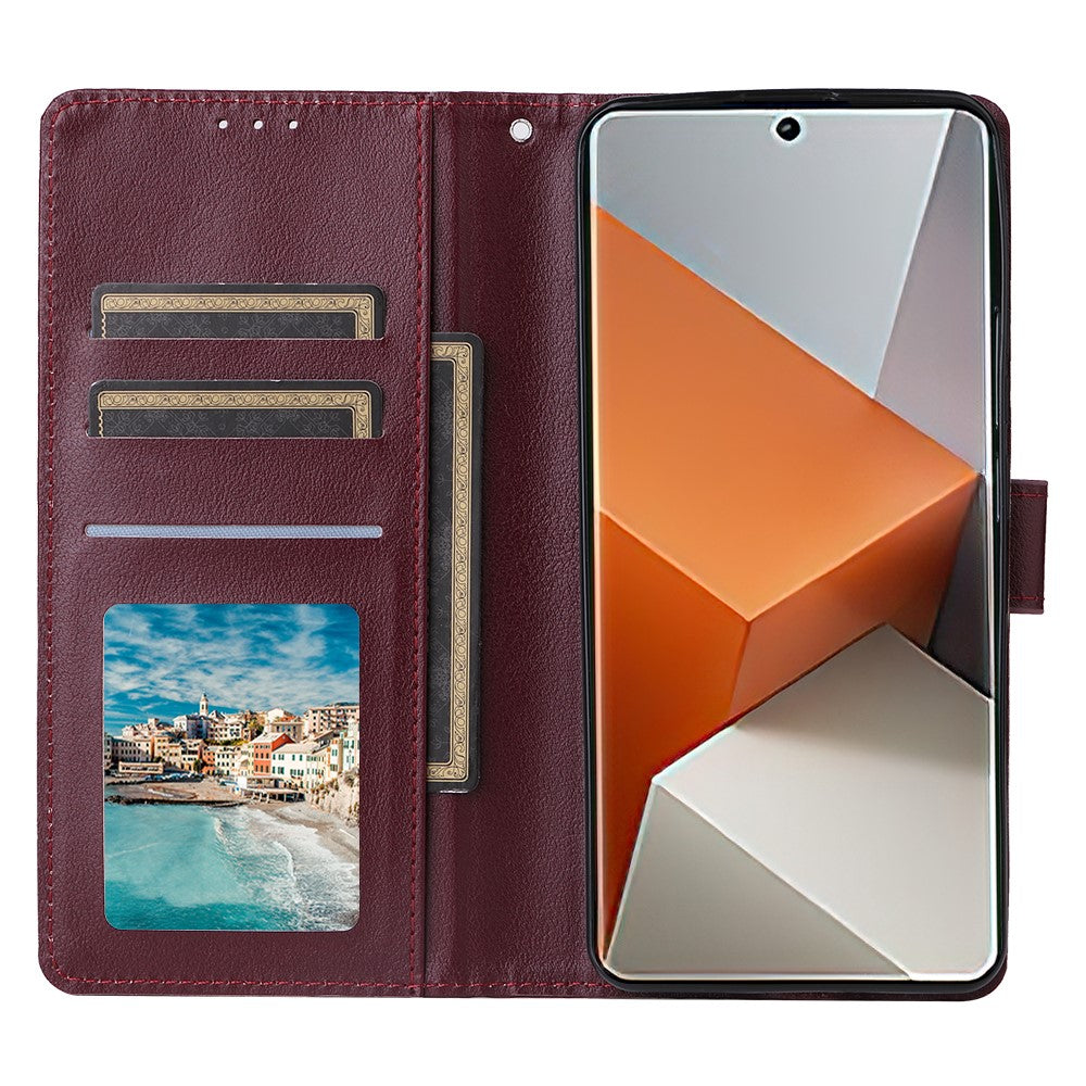 For Xiaomi Redmi Note 13 Pro+ 5G Case PU Leather Stand Phone Cover with 3 Card Slots