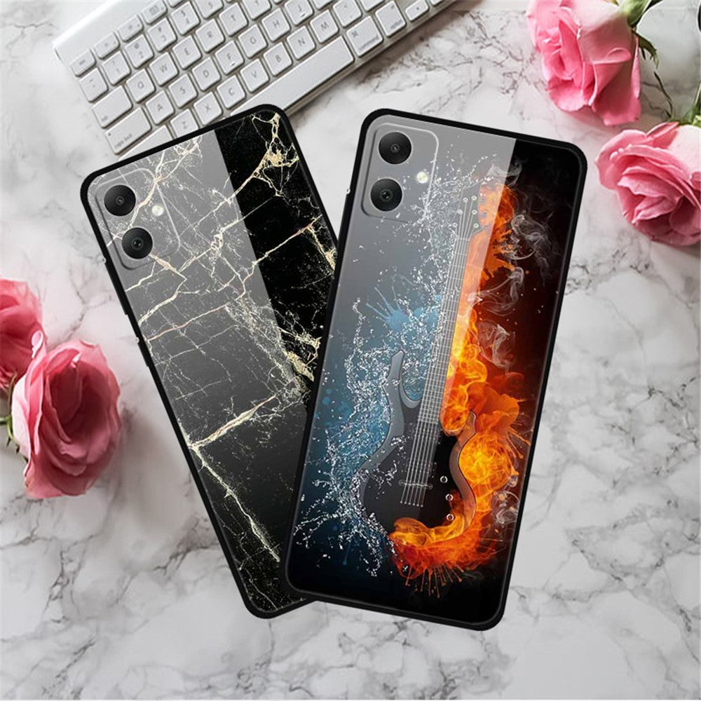 Til Samsung Galaxy A05 4G etui PC+hærdet glas+TPU stødsikker telefoncover