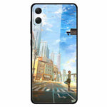 Til Samsung Galaxy A05 4G etui PC+hærdet glas+TPU stødsikker telefoncover