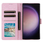 For Samsung Galaxy S24 Ultra Lacquered Flower Leather Phone Wallet Cover