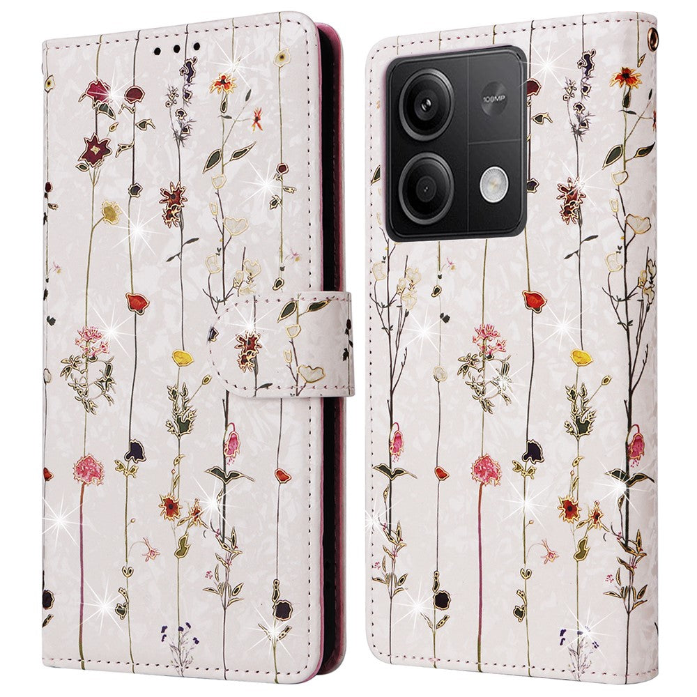 For Xiaomi Redmi Note 13 5G Wallet Case RFID Blocking Lacquered Leather Cover