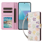 Xiaomi Redmi Note 13 Pro 5G / Poco X6 5G-skal Lackerat blommigt läderplånboksfodral