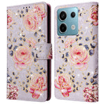 Xiaomi Redmi Note 13 Pro 5G / Poco X6 5G-skal Lackerat blommigt läderplånboksfodral