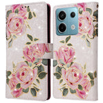 For Xiaomi Redmi Note 13 Pro 5G / Poco X6 5G Case Lacquered Flower Leather Wallet Phone Cover