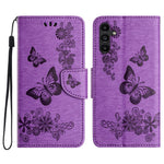 For Samsung Galaxy A15 5G Wallet Case PU Leather Butterflies Flower Phone Cover