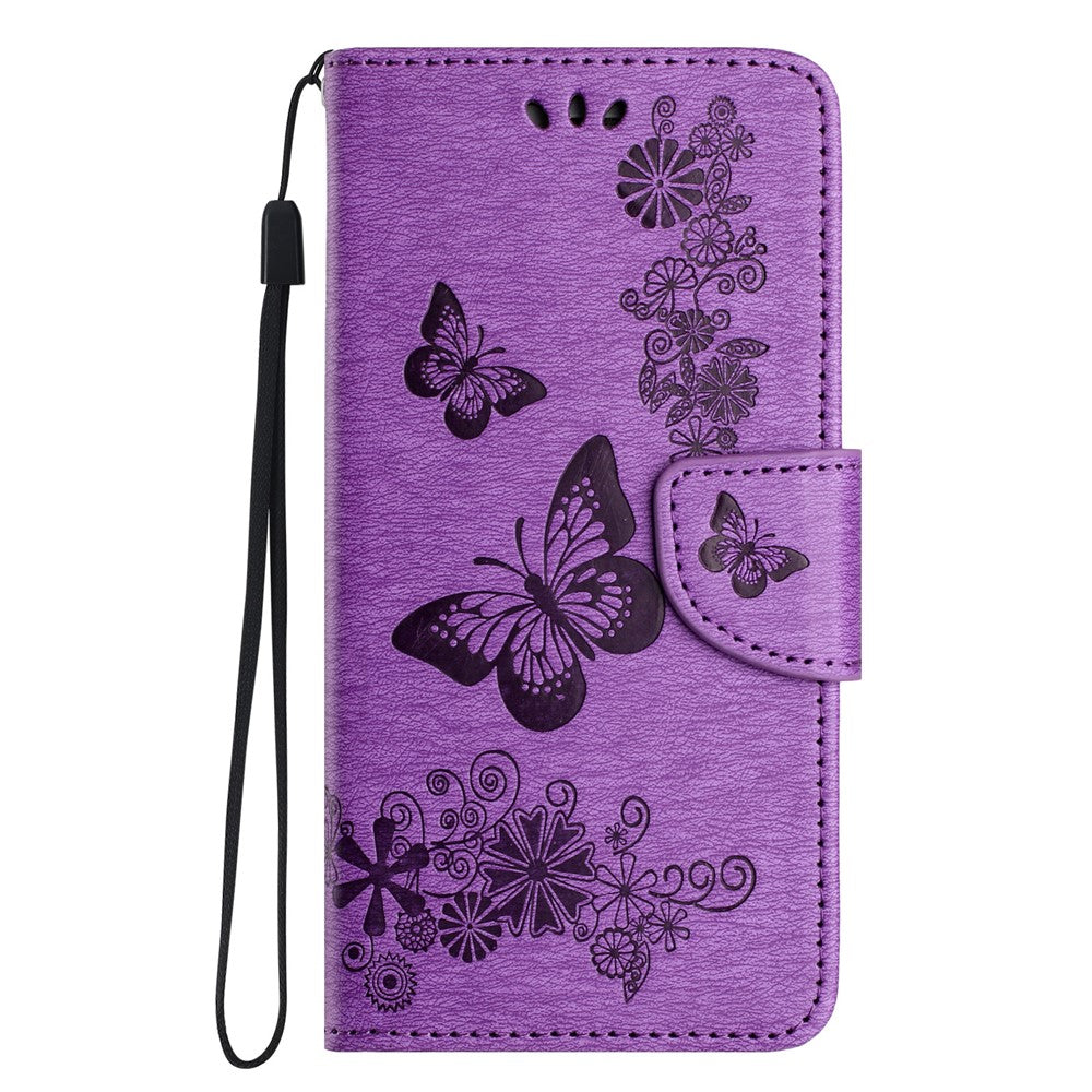 For Samsung Galaxy A15 5G Wallet Case PU Leather Butterflies Flower Phone Cover