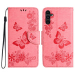 For Samsung Galaxy A15 5G Wallet Case PU Leather Butterflies Flower Phone Cover