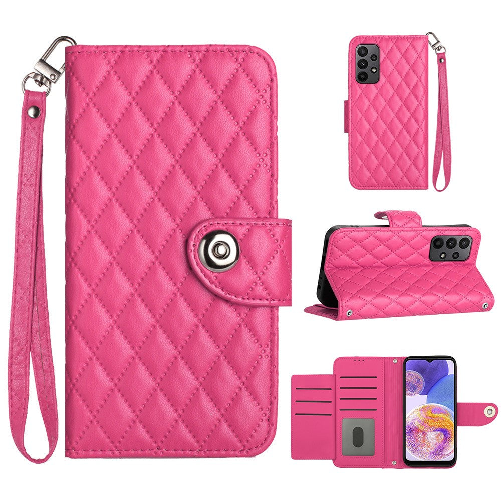 For Samsung Galaxy A33 5G Leather Case Phone Stand Cover with 7 Card Slots and Hand Strap