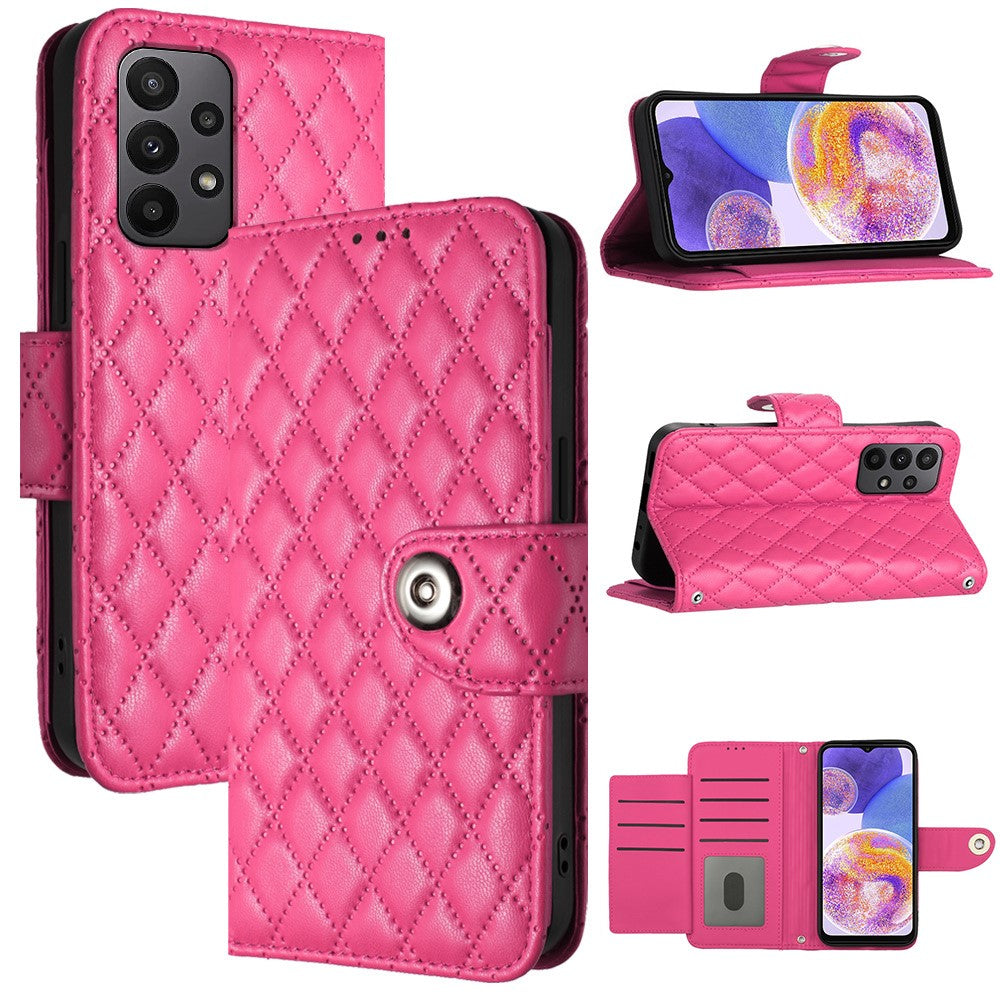 For Samsung Galaxy A33 5G Leather Case Phone Stand Cover with 7 Card Slots and Hand Strap