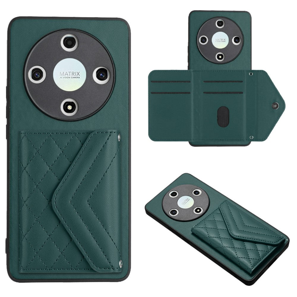 YB Leather Coating Series-8 Til Honor X9b 5G / Magic6 Lite 5G Standercover RFID-blokerende Kortlommer Telefoncover