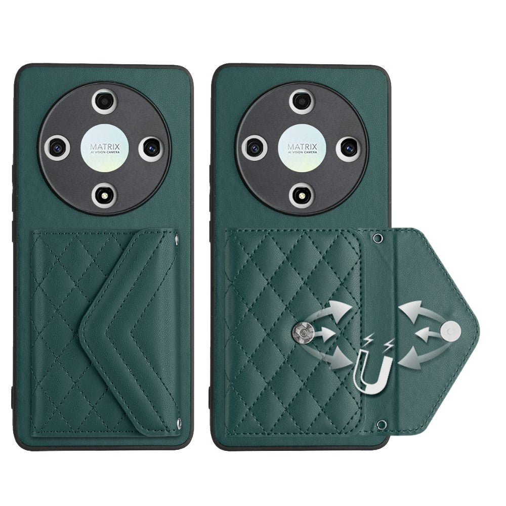 YB Leather Coating Series-8 Til Honor X9b 5G / Magic6 Lite 5G Standercover RFID-blokerende Kortlommer Telefoncover