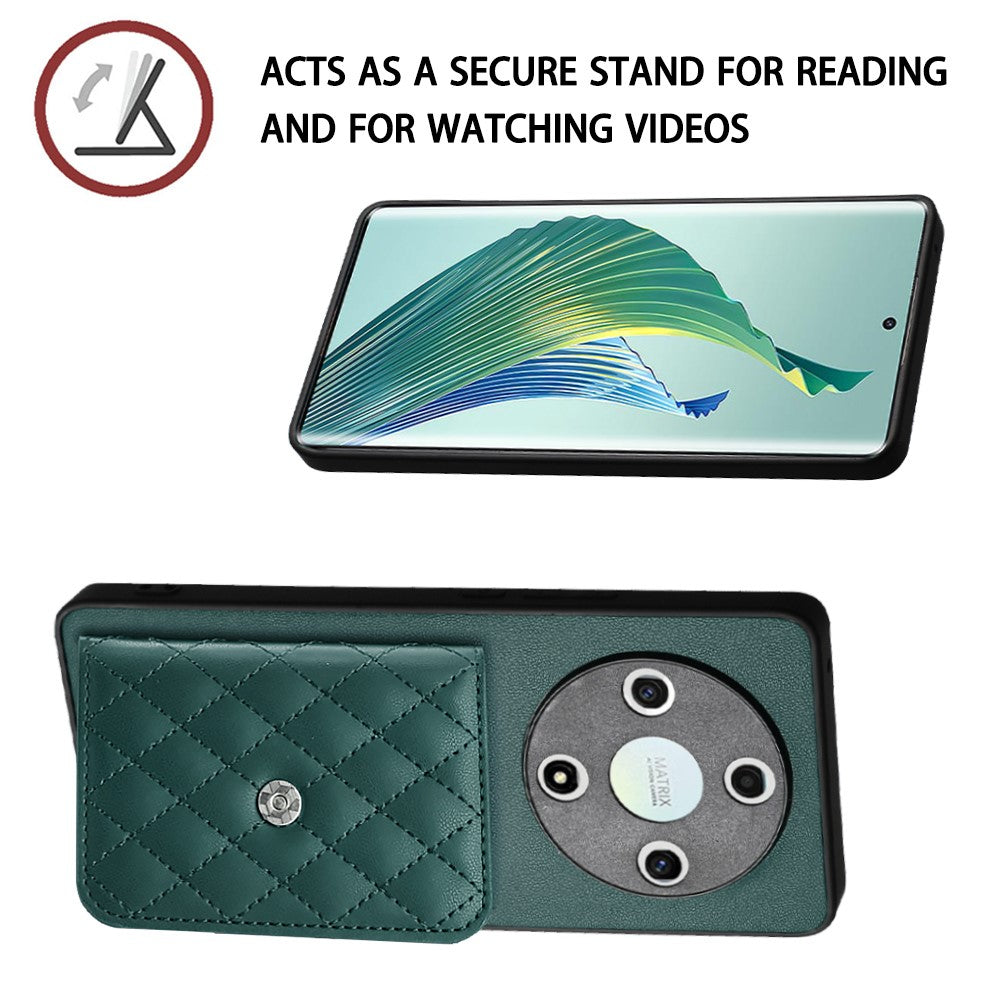 YB Leather Coating Series-8 Til Honor X9b 5G / Magic6 Lite 5G Standercover RFID-blokerende Kortlommer Telefoncover