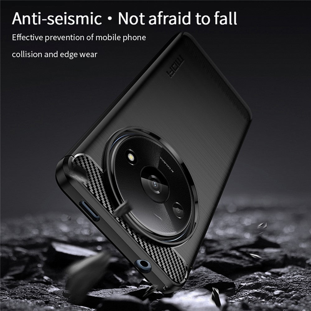 MOFI JK TPU Series-1 For Xiaomi Redmi A3 / Poco C61 4G Protective Case TPU Phone Cover Carbon Fiber Texture