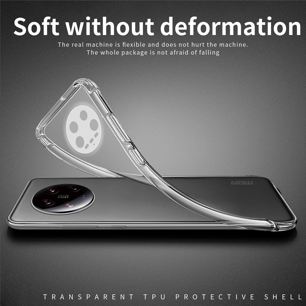 MOFI For Xiaomi 14 Ultra TPU Case Transparent Phone Cover Anti-scratch