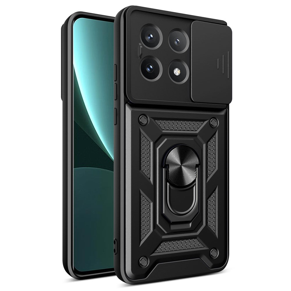 Xiaomi Poco X6 Pro 5G / Redmi K70E 5G-skal PC+TPU fallskyddande mobilskal med glidande linsfönster