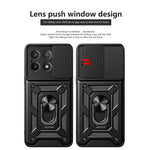 Xiaomi Poco X6 Pro 5G / Redmi K70E 5G-skal PC+TPU fallskyddande mobilskal med glidande linsfönster