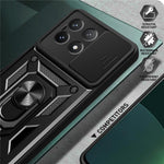 Xiaomi Poco X6 Pro 5G / Redmi K70E 5G-skal PC+TPU fallskyddande mobilskal med glidande linsfönster