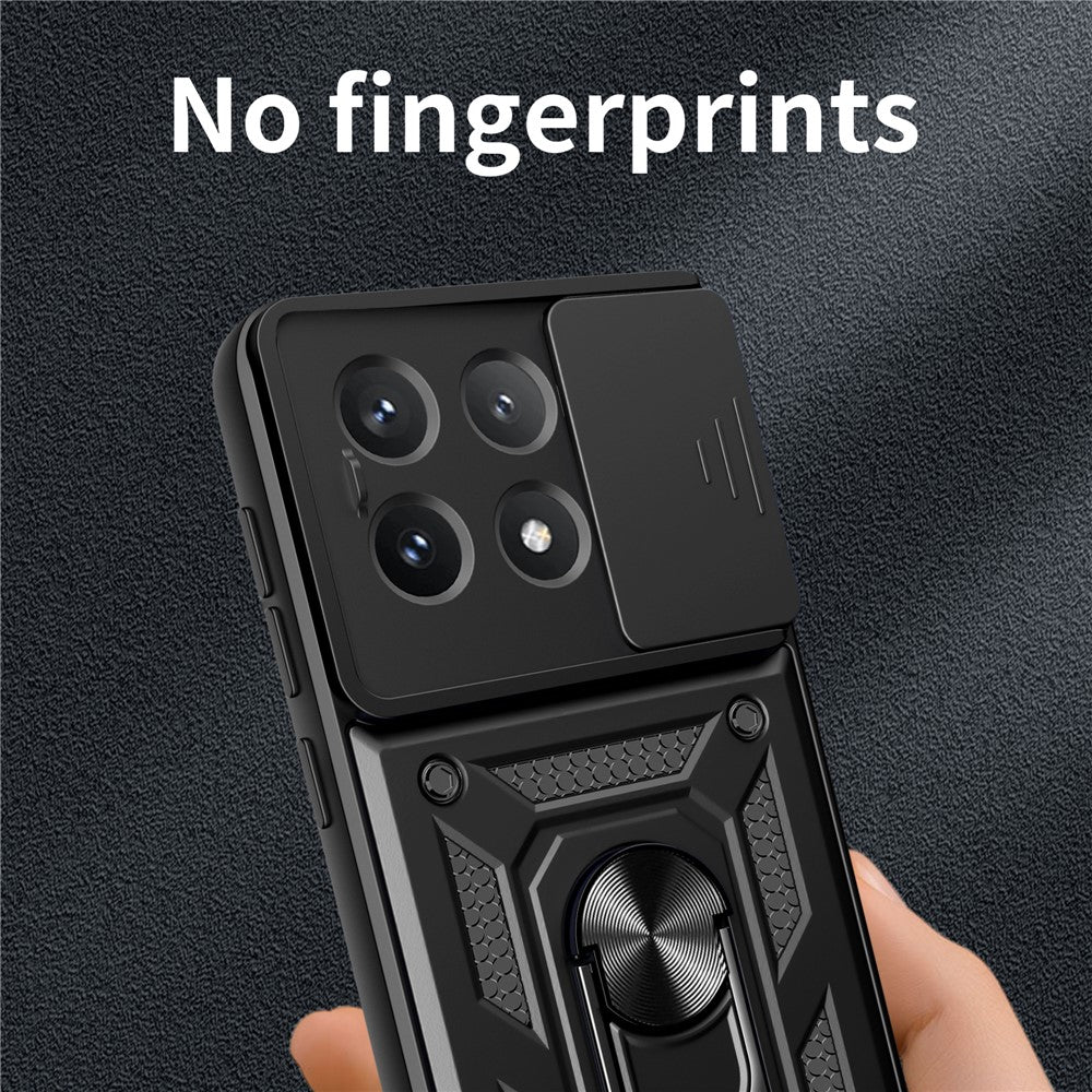 Xiaomi Poco X6 Pro 5G / Redmi K70E 5G-skal PC+TPU fallskyddande mobilskal med glidande linsfönster
