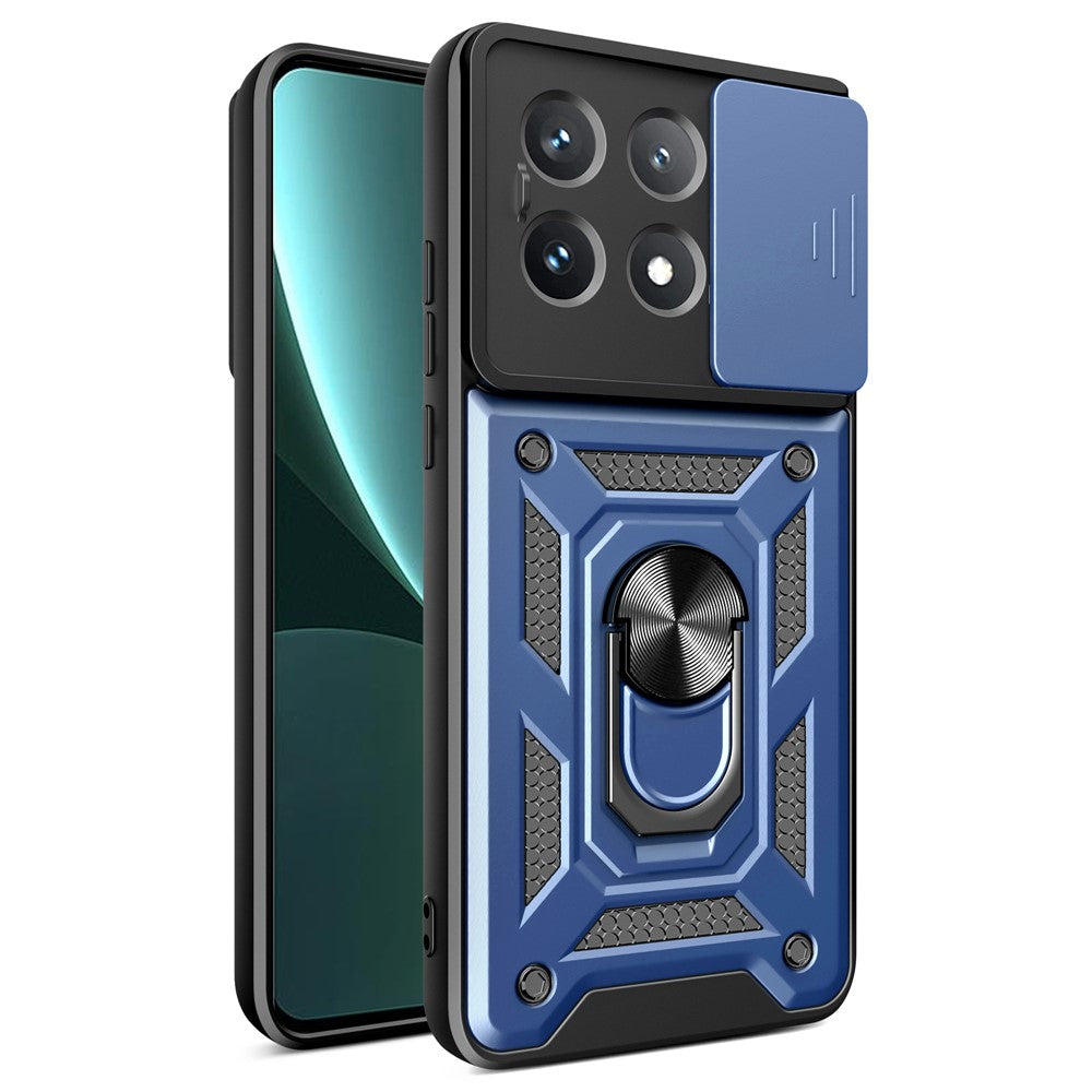 Xiaomi Poco X6 Pro 5G / Redmi K70E 5G-skal PC+TPU fallskyddande mobilskal med glidande linsfönster
