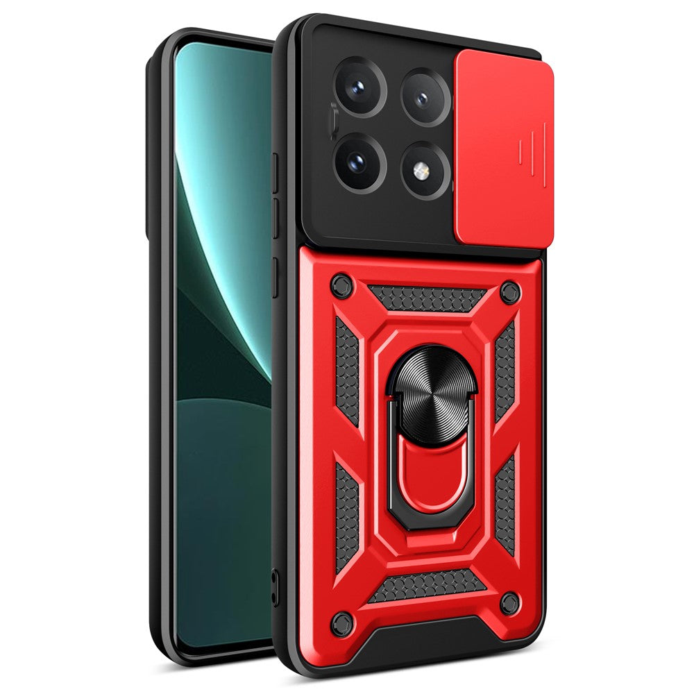 Xiaomi Poco X6 Pro 5G / Redmi K70E 5G-skal PC+TPU fallskyddande mobilskal med glidande linsfönster