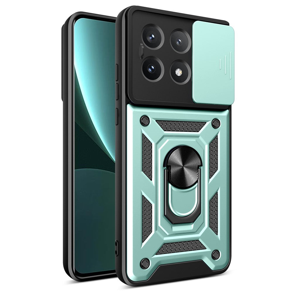 Xiaomi Poco X6 Pro 5G / Redmi K70E 5G-skal PC+TPU fallskyddande mobilskal med glidande linsfönster