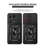 For Xiaomi Redmi Note 13 Pro 4G / Poco M6 Pro 4G Phone Case Slide Lens Guard Bump Proof PC+TPU Shell