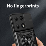 For Xiaomi Redmi Note 13 Pro 4G / Poco M6 Pro 4G Phone Case Slide Lens Guard Bump Proof PC+TPU Shell