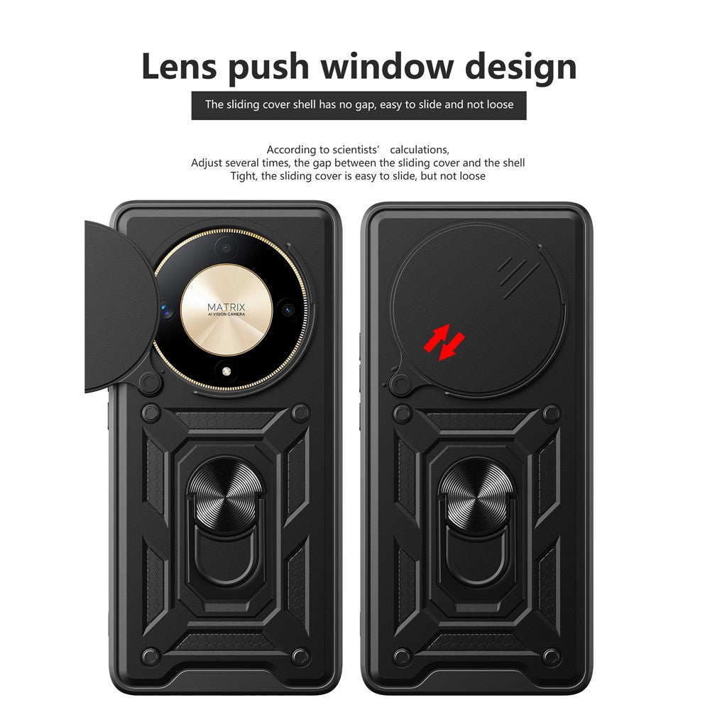 Til Honor X9b 5G / Magic6 Lite 5G mobiltelefonetuier TPU+PC Skydelinsedæksel