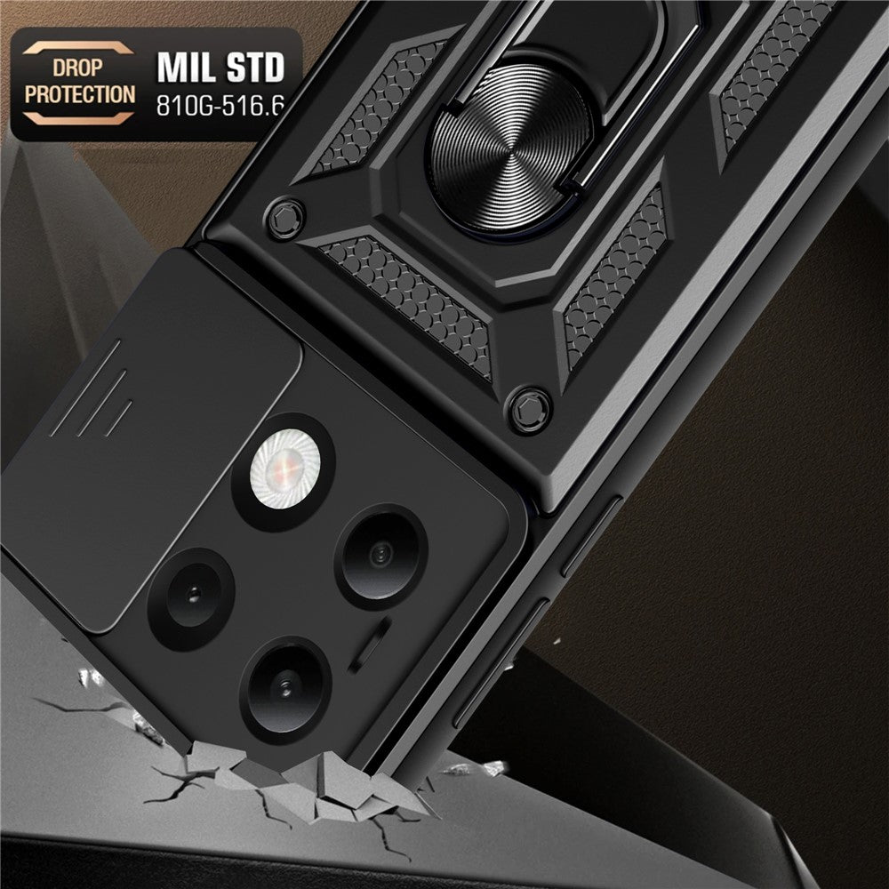For Xiaomi Redmi Note 13 4G Case Scratch-resistant PC+TPU Kickstand Phone Shell
