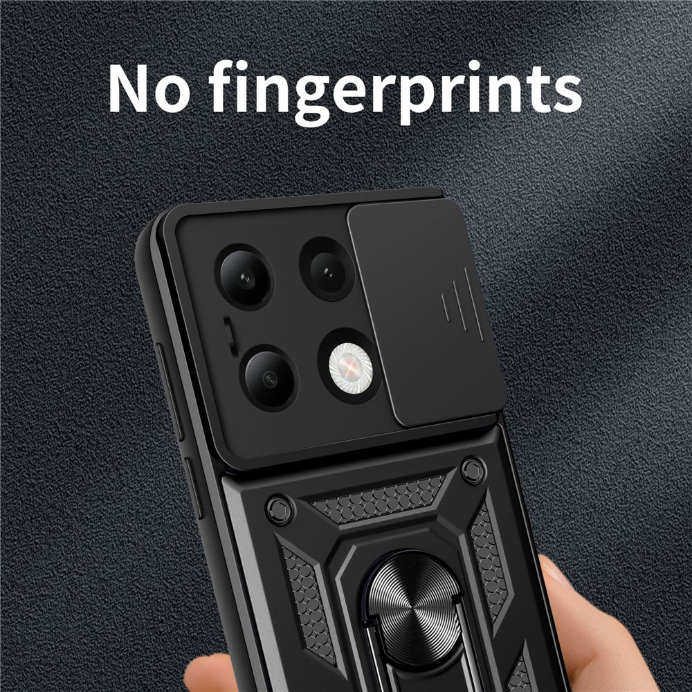 For Xiaomi Redmi Note 13 4G Case Scratch-resistant PC+TPU Kickstand Phone Shell