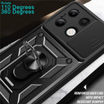 For Xiaomi Redmi Note 13 4G Case Scratch-resistant PC+TPU Kickstand Phone Shell