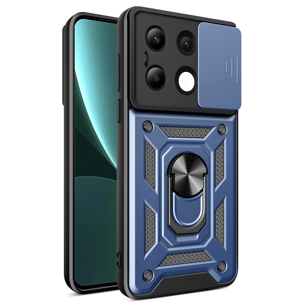 For Xiaomi Redmi Note 13 4G Case Scratch-resistant PC+TPU Kickstand Phone Shell
