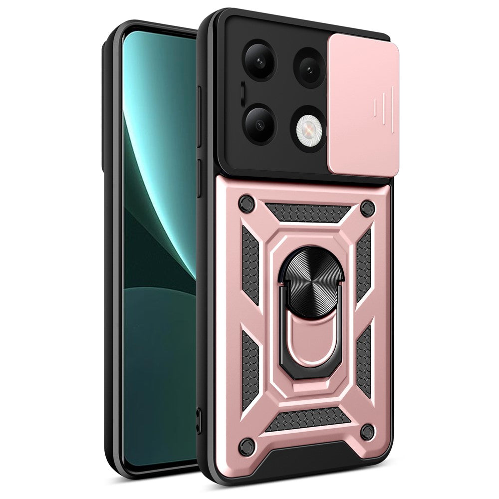 For Xiaomi Redmi Note 13 4G Case Scratch-resistant PC+TPU Kickstand Phone Shell