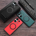 For Xiaomi Redmi Note 13 4G Magnetic Case PU Leather Coated TPU Phone Cover