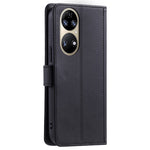 Huawei P50 4G-skal med axelremsstativ i PU-läder, plånboksfodral