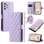 For Samsung Galaxy A32 5G / M32 5G Case Rhombus Grid Wallet Crossbody Phone Bag Cover