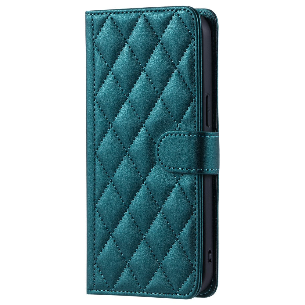 For Samsung Galaxy A73 5G Case Rhombus Grid PU Leather Crossbody Phone Cover