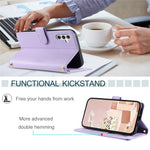 For Samsung Galaxy A24 4G (162.1 x 77.6 x 8.3mm) Case Wallet Leather Cover with Shoulder Strap