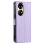 For Huawei P50 Pro 4G Case Rhombus Grid Crossbody Leather Phone Cover with Wallet