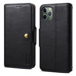 DENIOR For iPhone 11 Pro Case Cowhide Texture Wallet Anti-drop Leather Phone Cover