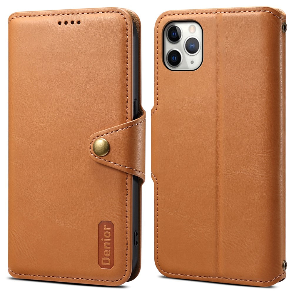DENIOR Til iPhone 11 Pro Max Lædercover Koskind Tekstur Stativ Mobiltelefoncover