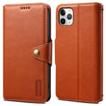 DENIOR Til iPhone 11 Pro Max Lædercover Koskind Tekstur Stativ Mobiltelefoncover