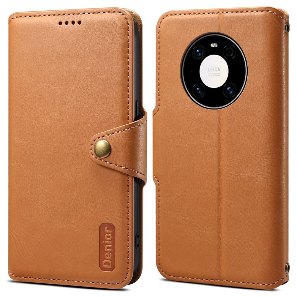 DENIOR Magnetiskt mobilskal för Huawei Mate 40 Pro 4G / Mate 40 Pro 5G - Kohudtextur - Stativfodral