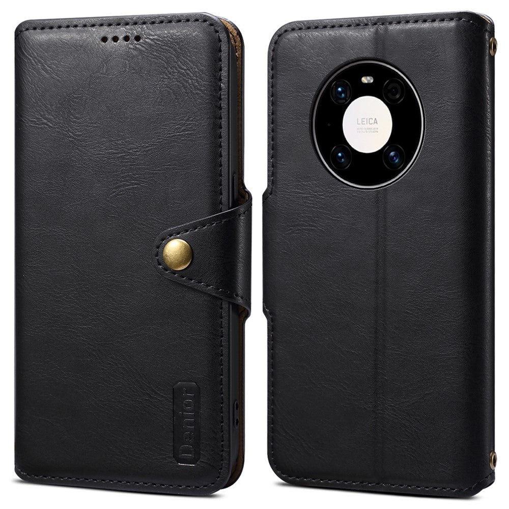 DENIOR Magnetiskt mobilskal för Huawei Mate 40 Pro 4G / Mate 40 Pro 5G - Kohudtextur - Stativfodral
