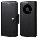 DENIOR For Huawei Mate 40 Case Leather Card Holder Phone Guard Cover with Cowhide Texture