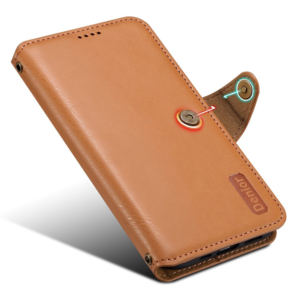 DENIOR For Huawei Mate 50 Pro 4G Wallet Case Cowhide Texture Leather + TPU Phone Cover