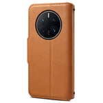 DENIOR For Huawei Mate 50 Pro 4G Wallet Case Cowhide Texture Leather + TPU Phone Cover