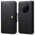 DENIOR For Huawei Mate 50 Pro 4G Wallet Case Cowhide Texture Leather + TPU Phone Cover